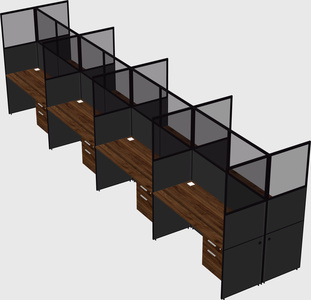Shared rectangular cubicle