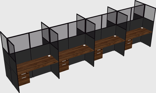 Shared rectangular cubicle