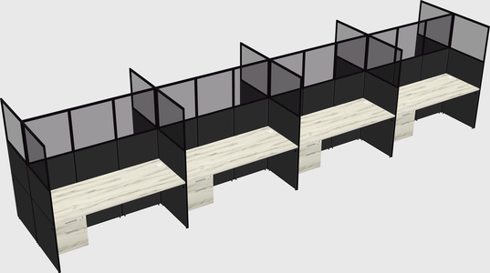Shared rectangular cubicle