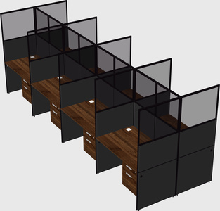 Shared rectangular cubicle