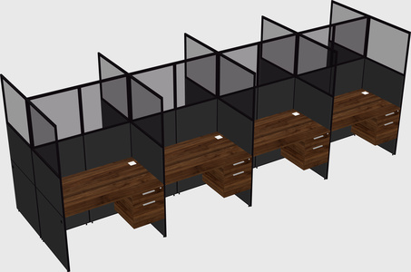 Shared rectangular cubicle