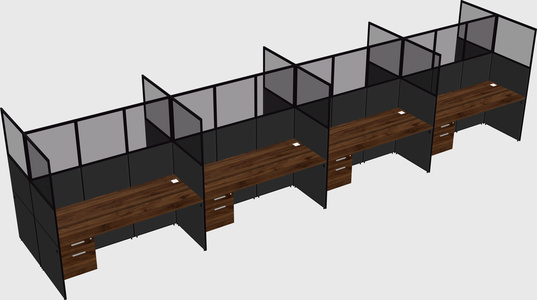 Shared rectangular cubicle