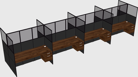 Shared rectangular cubicle