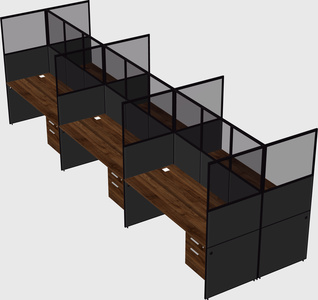 Shared rectangular cubicle