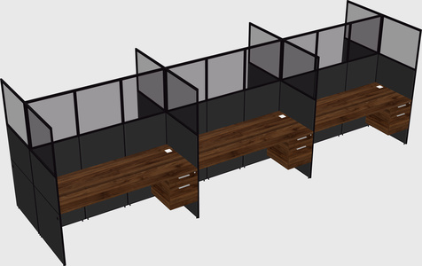 Shared rectangular cubicle
