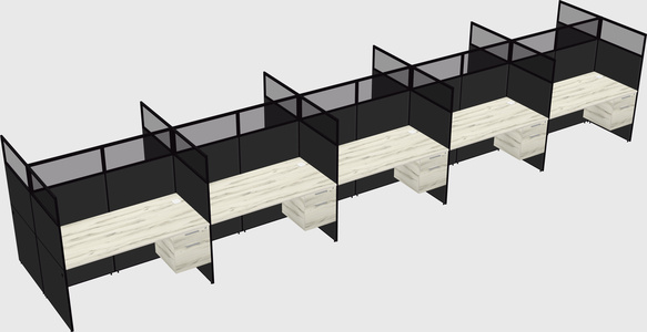 Shared rectangular cubicle