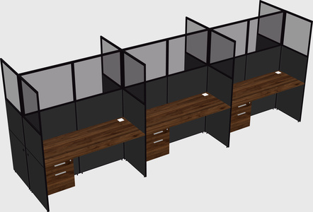 Shared rectangular cubicle