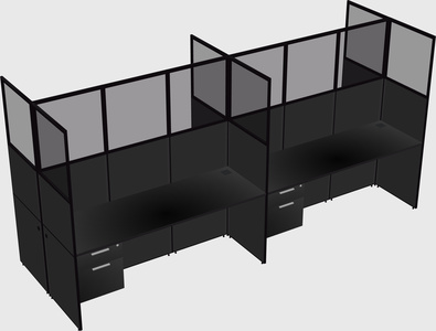 Shared rectangular cubicle