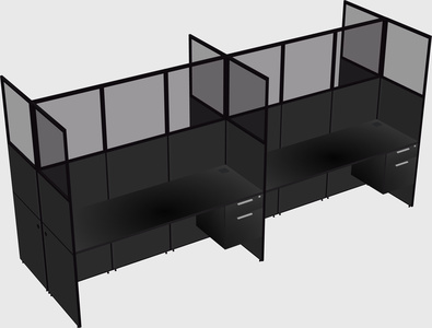 Shared rectangular cubicle