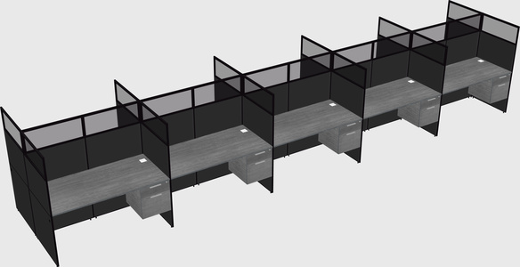 Shared rectangular cubicle