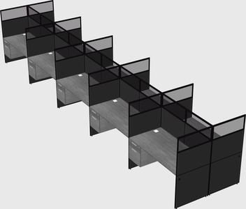 Shared rectangular cubicle