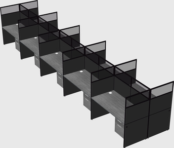 Shared rectangular cubicle