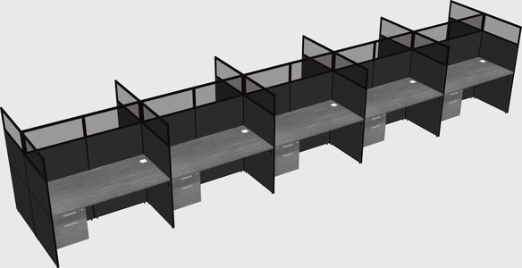Shared rectangular cubicle