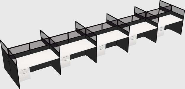Shared rectangular cubicle