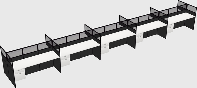 Shared rectangular cubicle