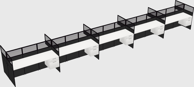 Shared rectangular cubicle