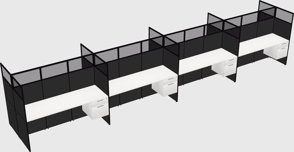 Shared rectangular cubicle