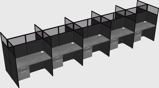 Shared rectangular cubicle