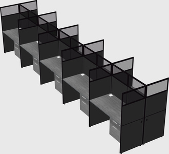 Shared rectangular cubicle