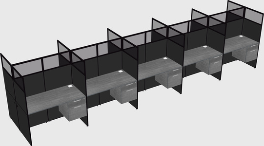 Shared rectangular cubicle