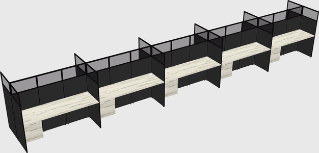 Shared rectangular cubicle