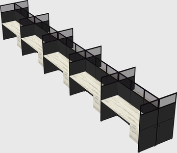 Shared rectangular cubicle