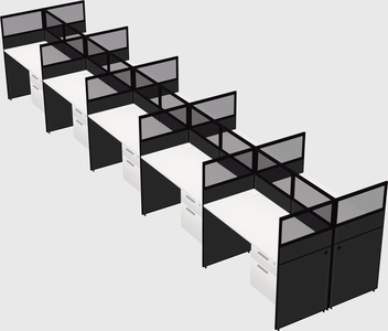 Shared rectangular cubicle