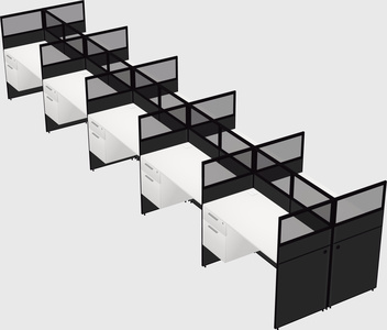 Shared rectangular cubicle