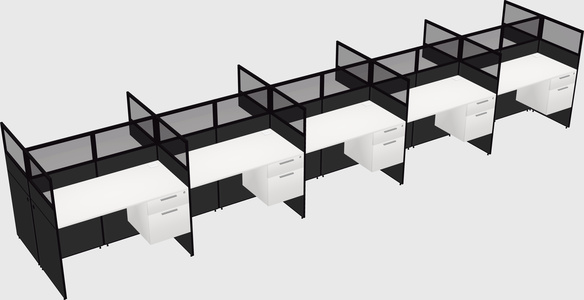 Shared rectangular cubicle