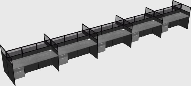 Shared rectangular cubicle