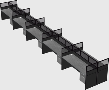 Shared rectangular cubicle