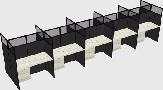 Shared rectangular cubicle