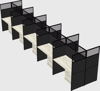 Shared rectangular cubicle