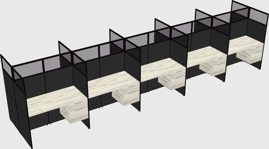 Shared rectangular cubicle