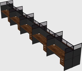Shared rectangular cubicle