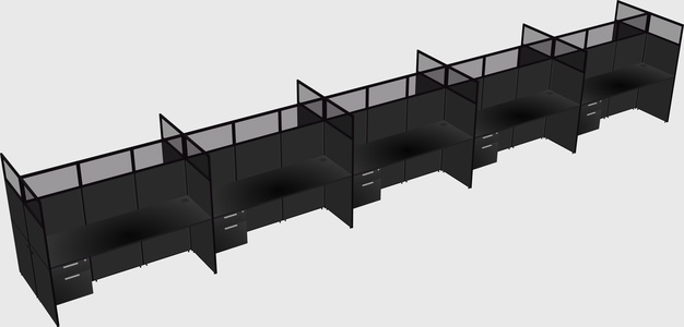 Shared rectangular cubicle