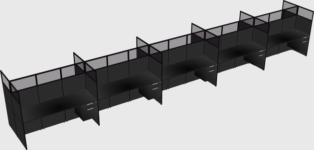 Shared rectangular cubicle