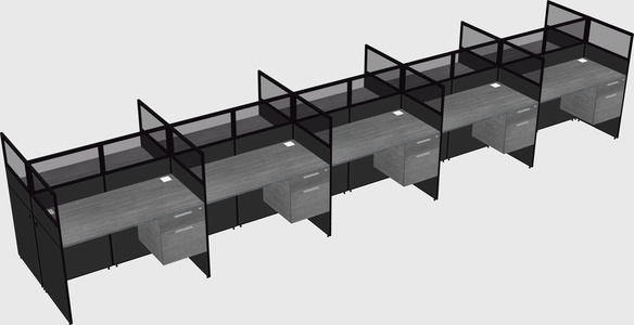 Shared rectangular cubicle
