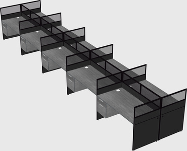 Shared rectangular cubicle