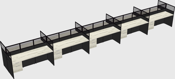 Shared rectangular cubicle