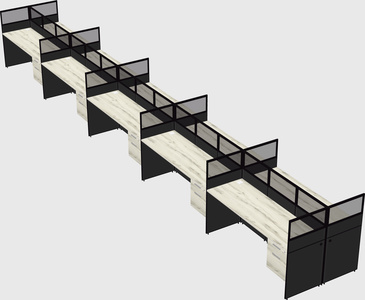 Shared rectangular cubicle