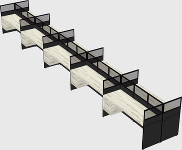 Shared rectangular cubicle