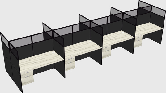 Shared rectangular cubicle