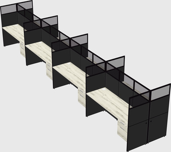 Shared rectangular cubicle