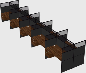 Shared rectangular cubicle