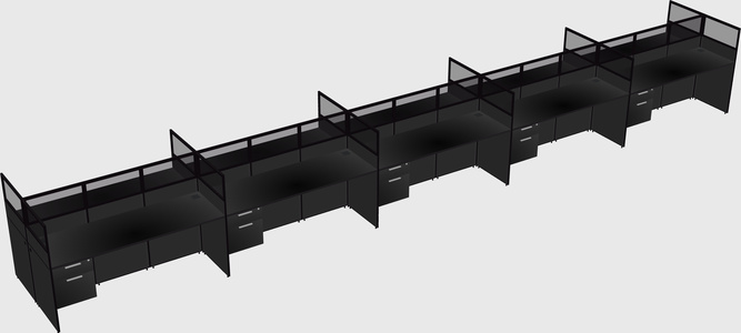 Shared rectangular cubicle