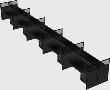 Shared rectangular cubicle