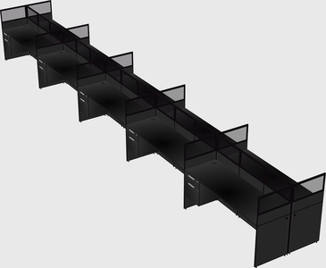 Shared rectangular cubicle
