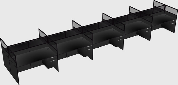Shared rectangular cubicle