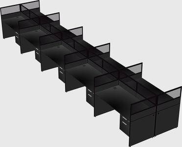 Shared rectangular cubicle